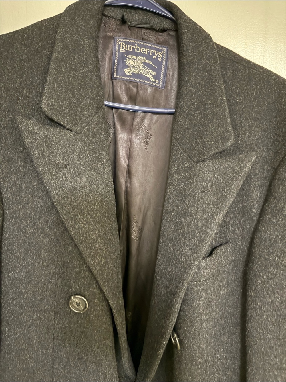 Burberry Charcoal Double-Breasted Wool Pea Coat